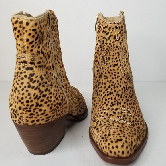 Dolce Vita Leopard Calf Hair 2" Block heel, Ankle Western Bootie Festival Sz 6 - Picture 11 of 11